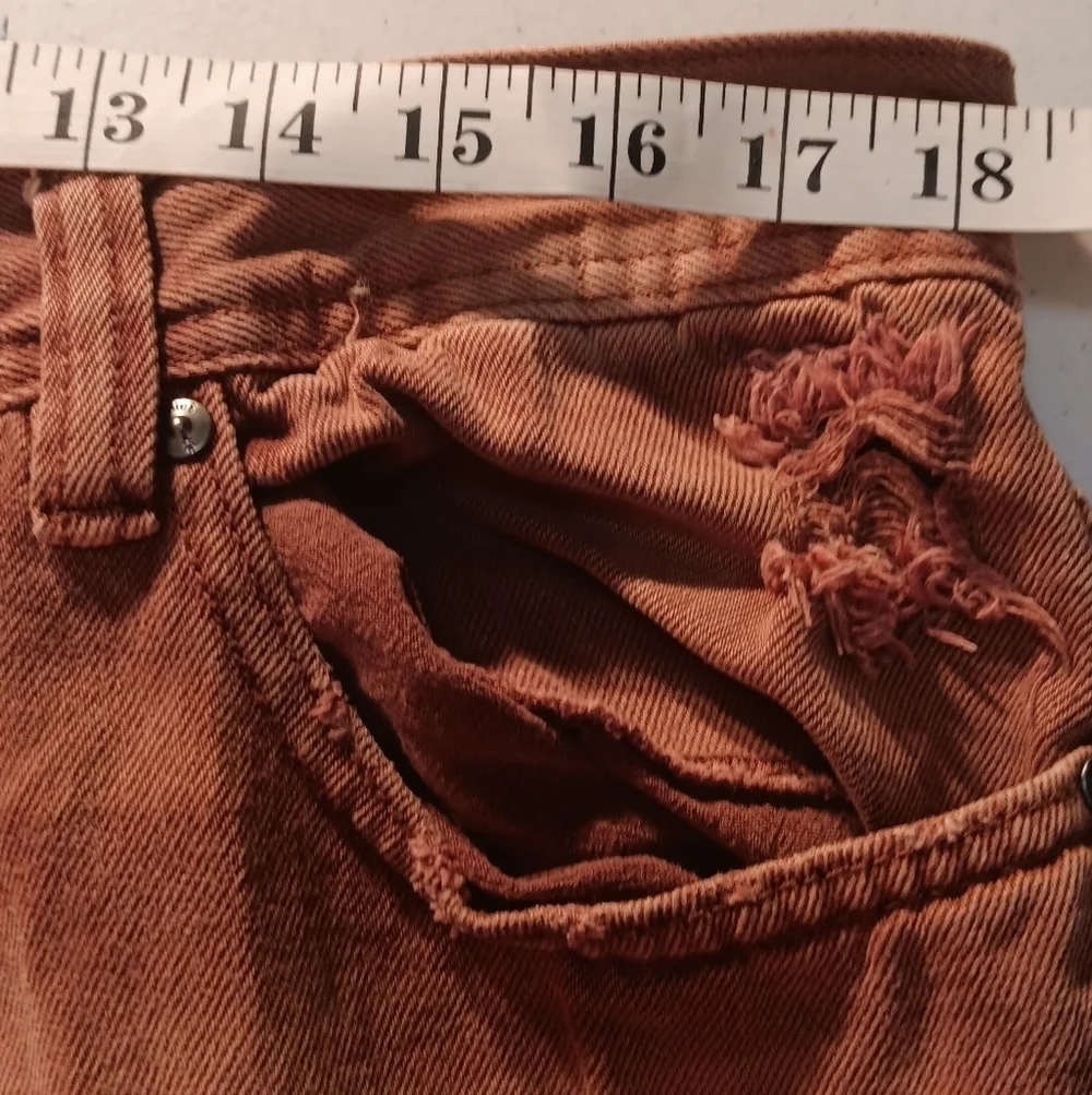 Akademiks Jeanius Y2K Skinny Ripped Jeans Burnt Orange 36x32